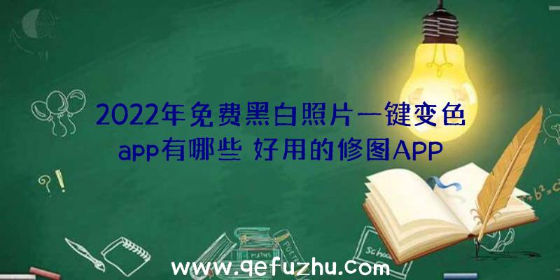 2022年免费黑白照片一键变色app有哪些